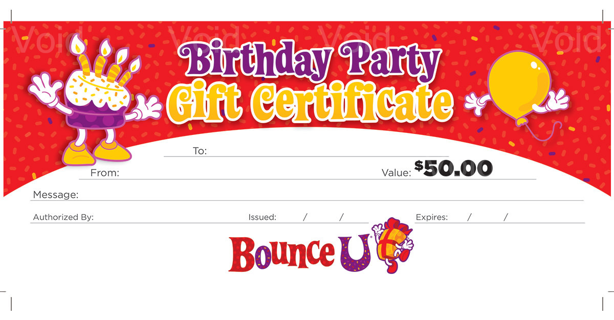 A BounceU gift card is a great option for any boy's gift.